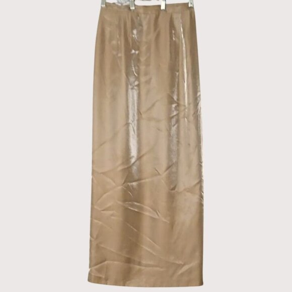 Vintage 80s Womens Long Skirt Blazer Suit Set Size 12 Rhinestone Crepe Wedding - Picture 4 of 9